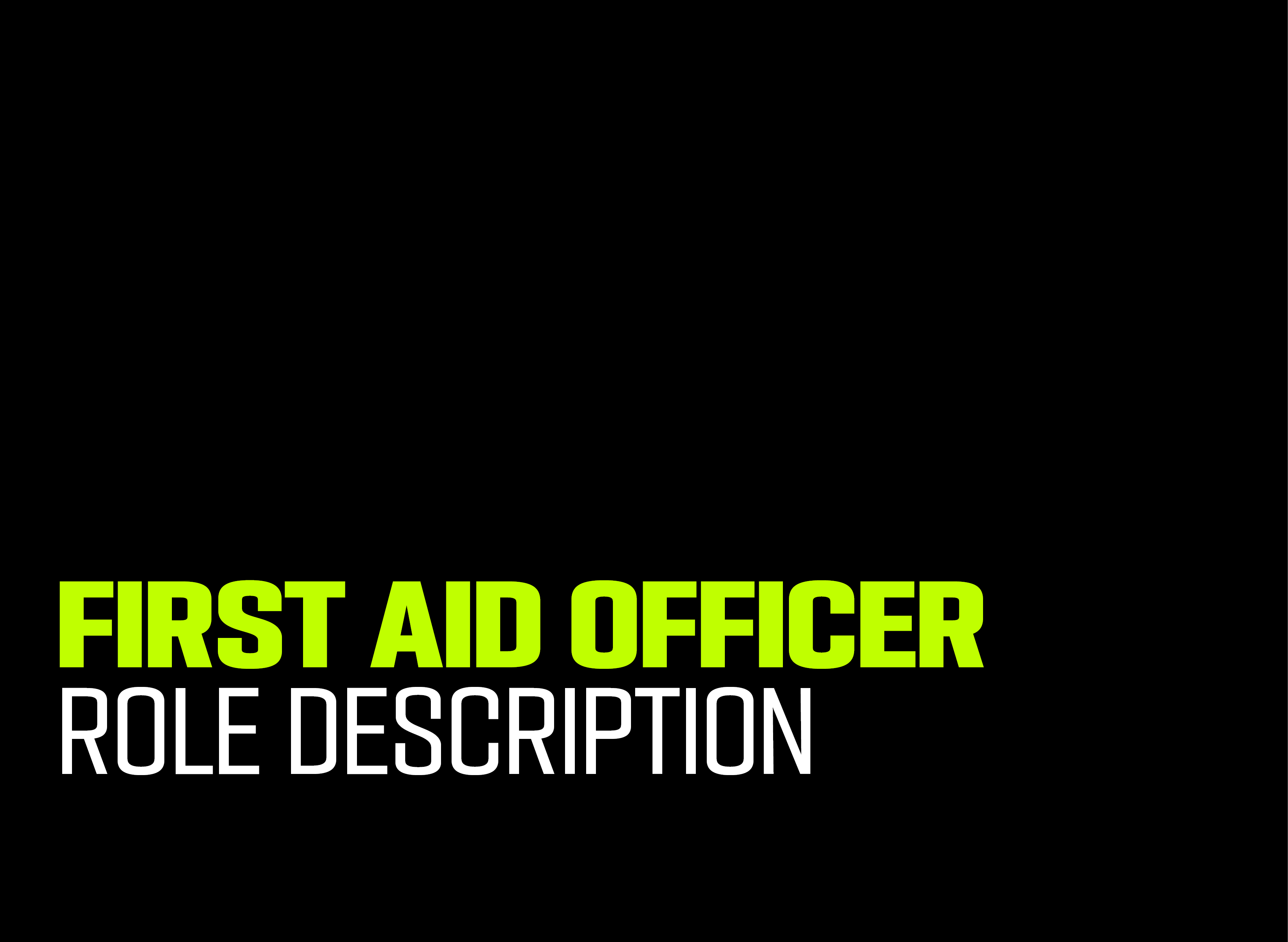 First Aid Officer Role Description Play AFL